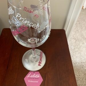 Lolita Hand Painted "Princess" Wine Glass